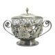 Art Nouveau sugar bowl, silver-plated brass, Poland, 1920s