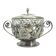Art Nouveau sugar bowl, silver-plated brass, Poland, 1920s