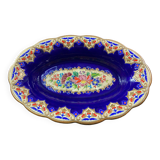 Oblong hollow dish in Longwy earthenware MP Chevallier Renaissance