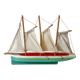 Three-masted basin sailing yacht by the German brand Greiner.