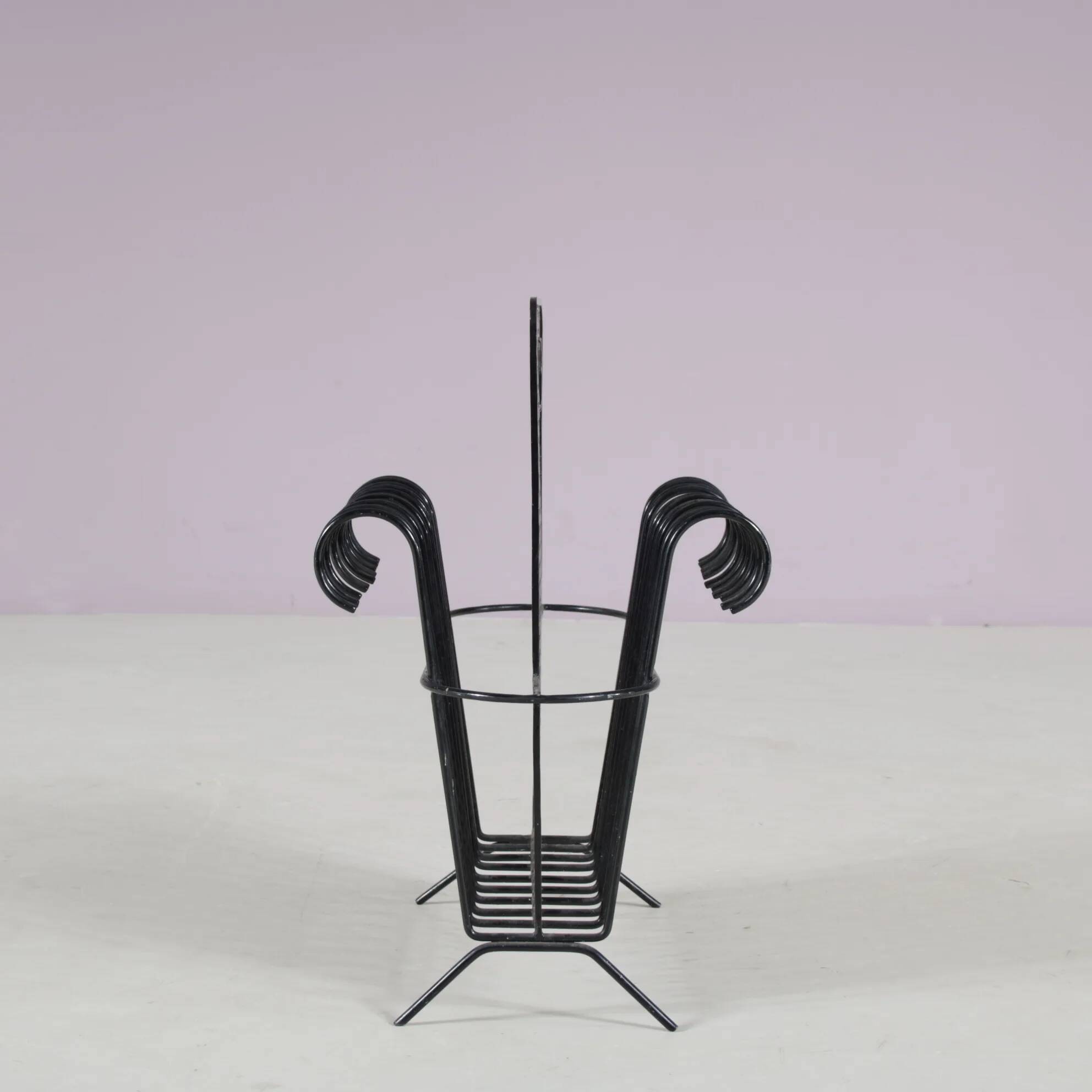 1950s “Cap d’ail” magazine rack by Mathieu Matégot for Atelier Matégot, France