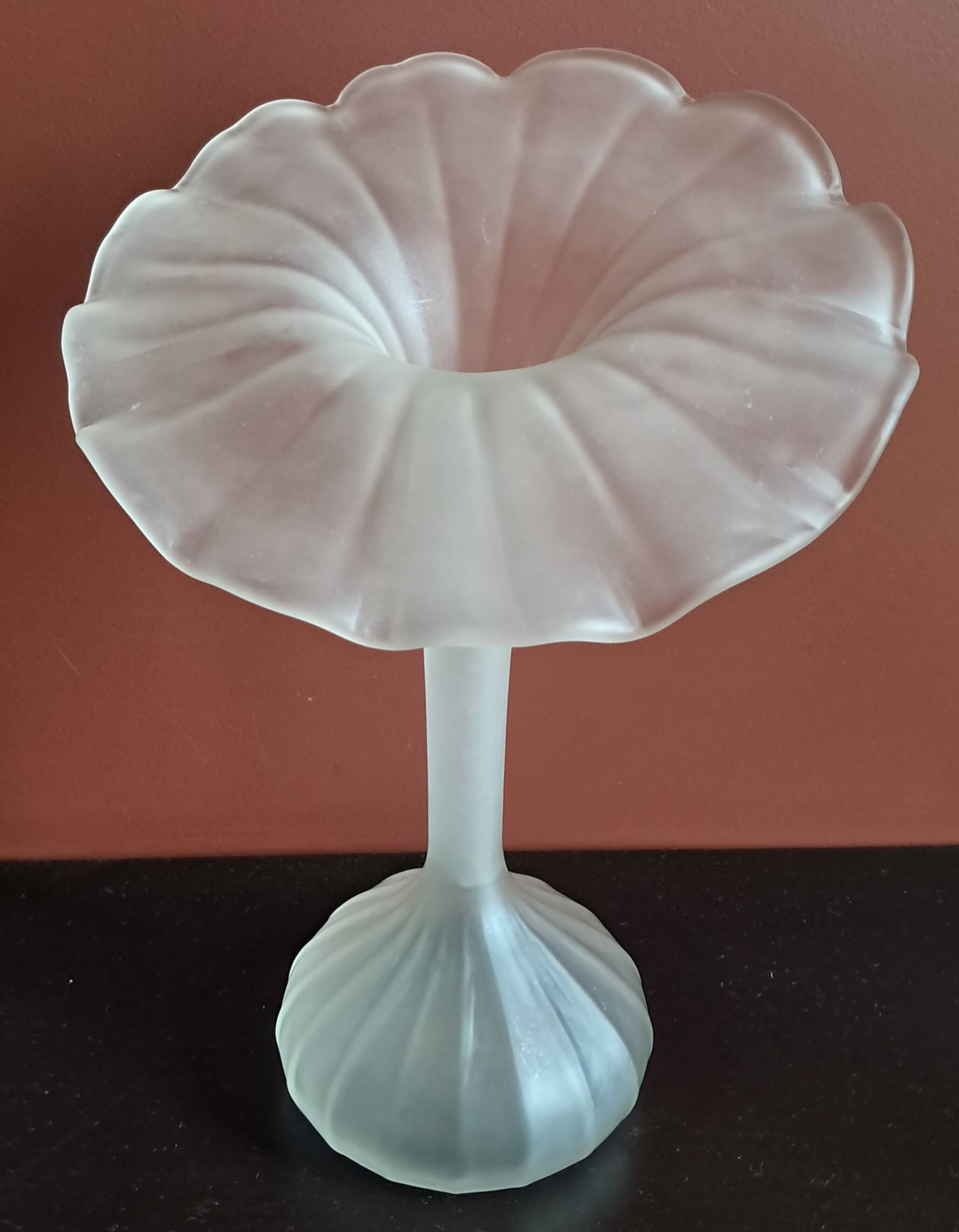 "Jack In The Pulpit" White Glass Vase