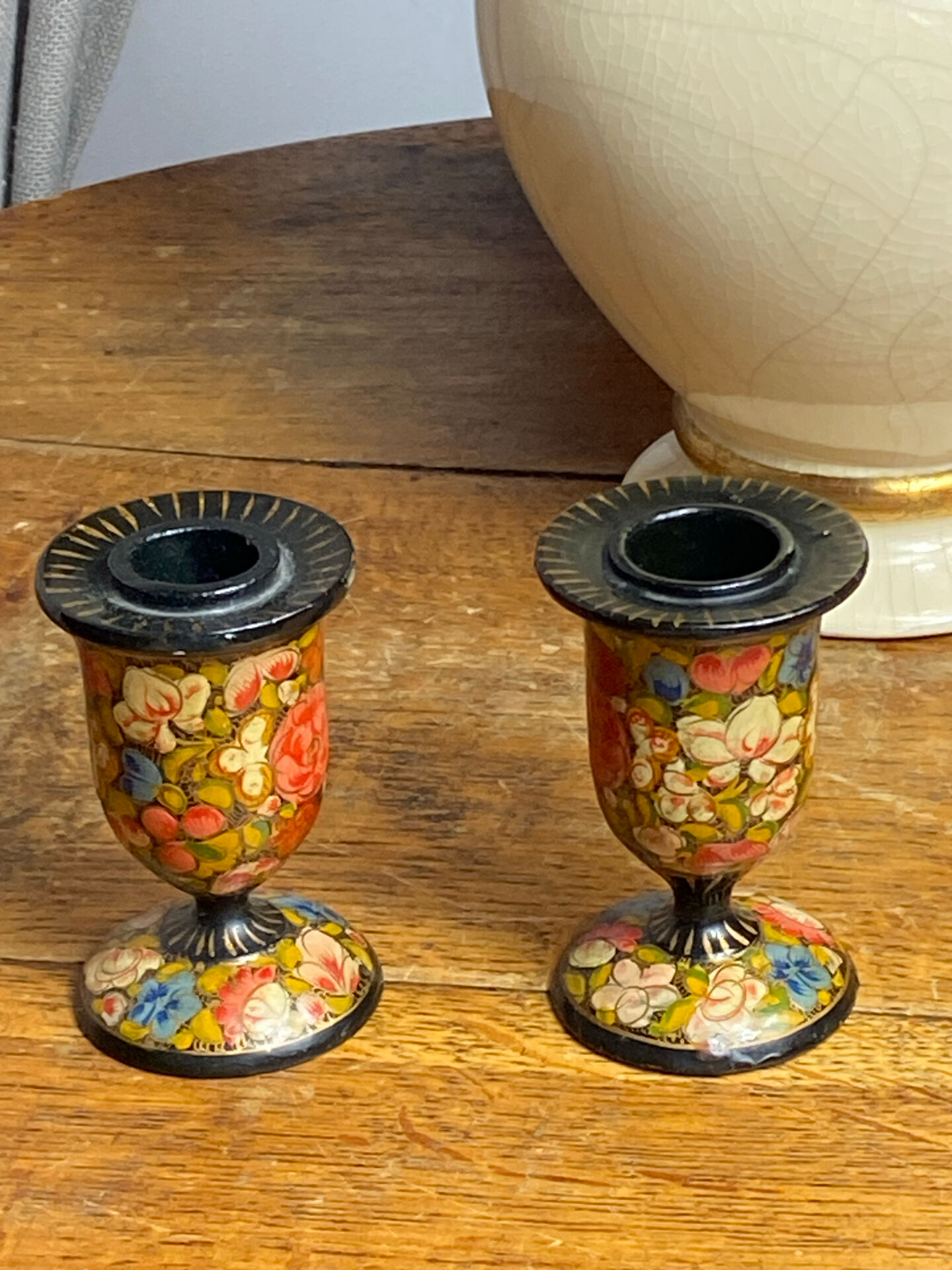 Kashmiri candlestick pair