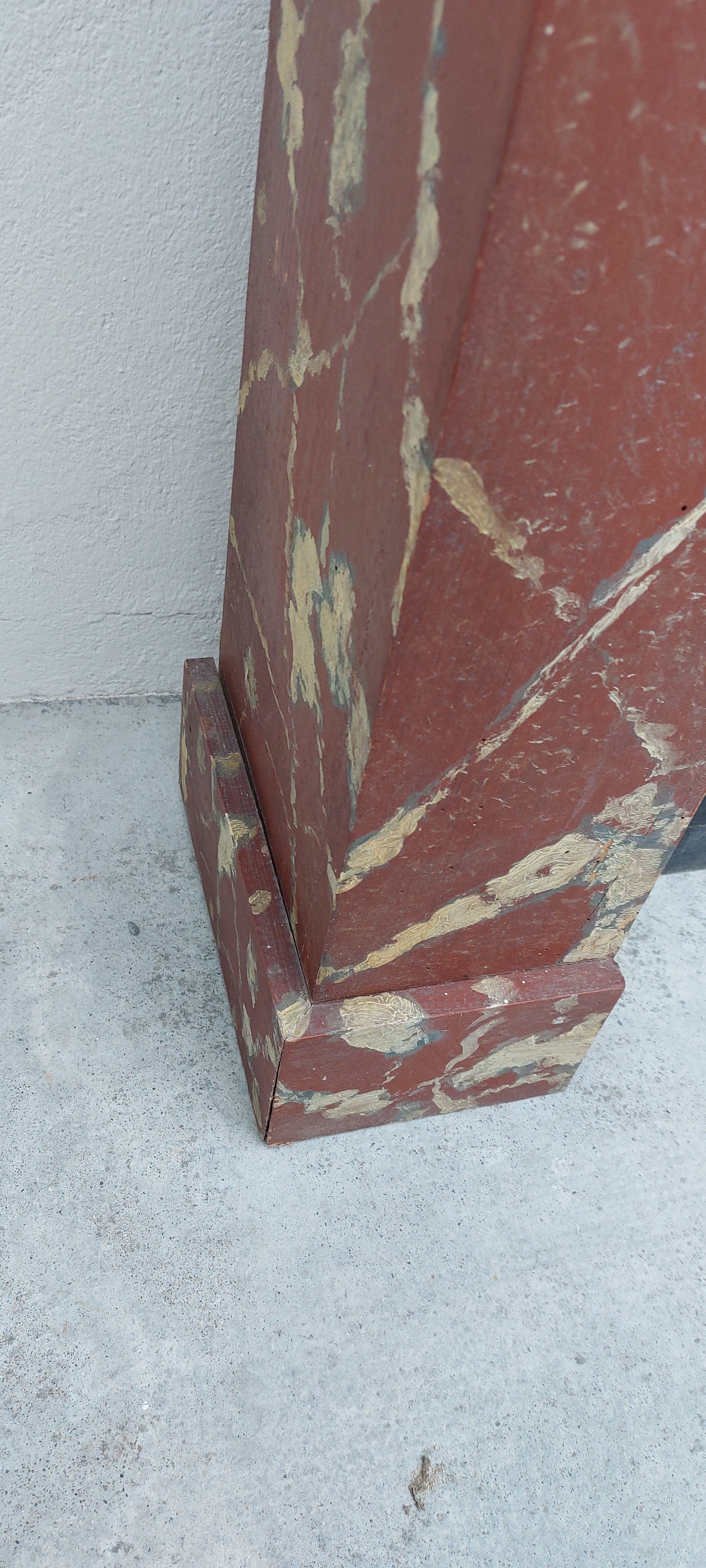 Wooden fireplace imitation marble 1900