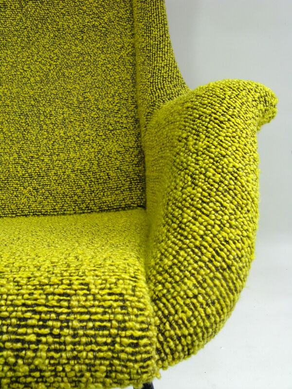 Yellow/Green Wingback Armchair by Miroslav Navratil for tone, 1960 s