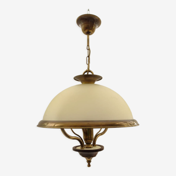Suspension in opaque glass and solid brass