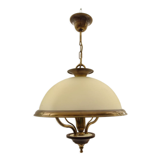 Suspension in opaque glass and solid brass