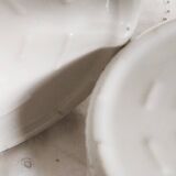 Gusseted dishes, set of 2, Apilco porcelain Pillivuyt