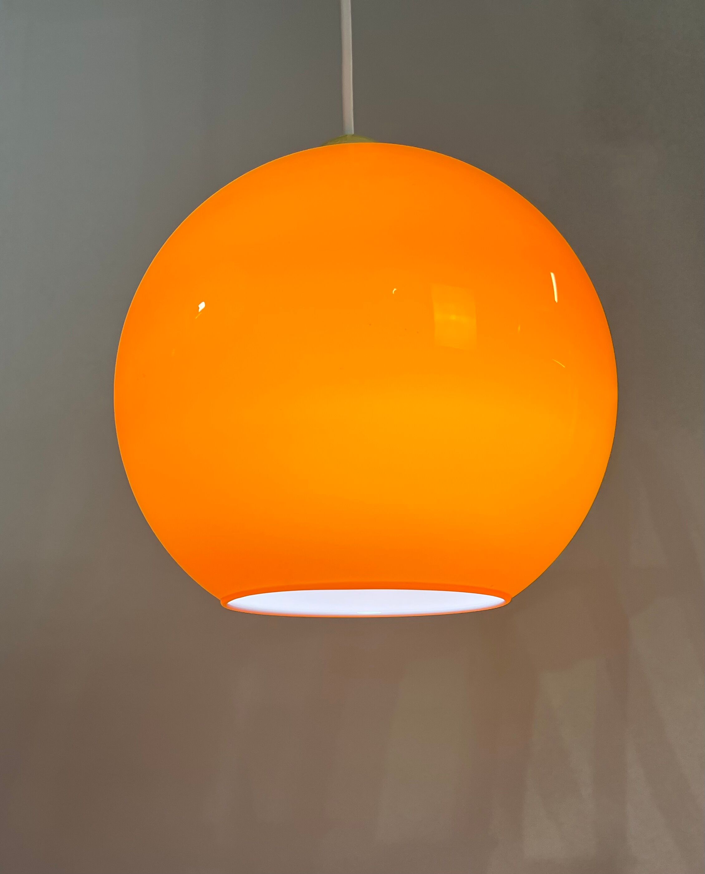Space age orange pendant lamp