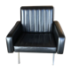 Vintage armchair in black skaï