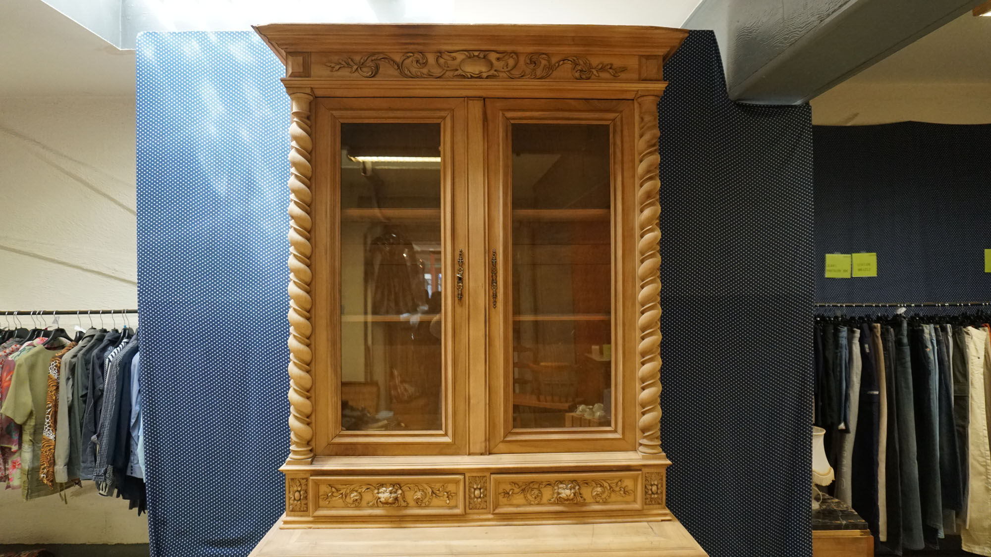 Library showcase carved wood