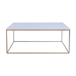 Table basse carrée en marbre blanc Ibiza
