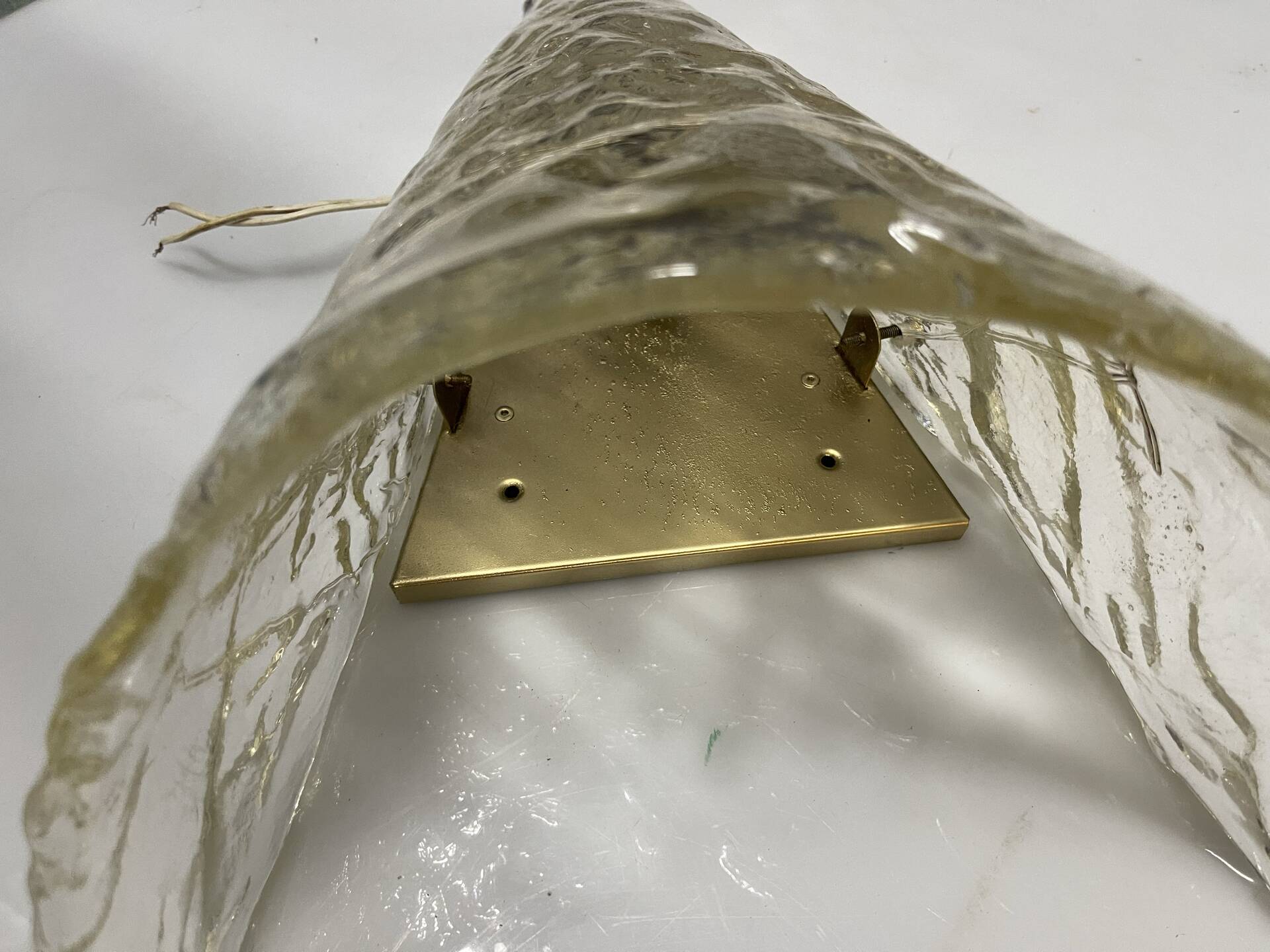 Large Single a Murano Glass Ice Sconce