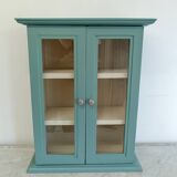 Green and beige 2-door wall display case