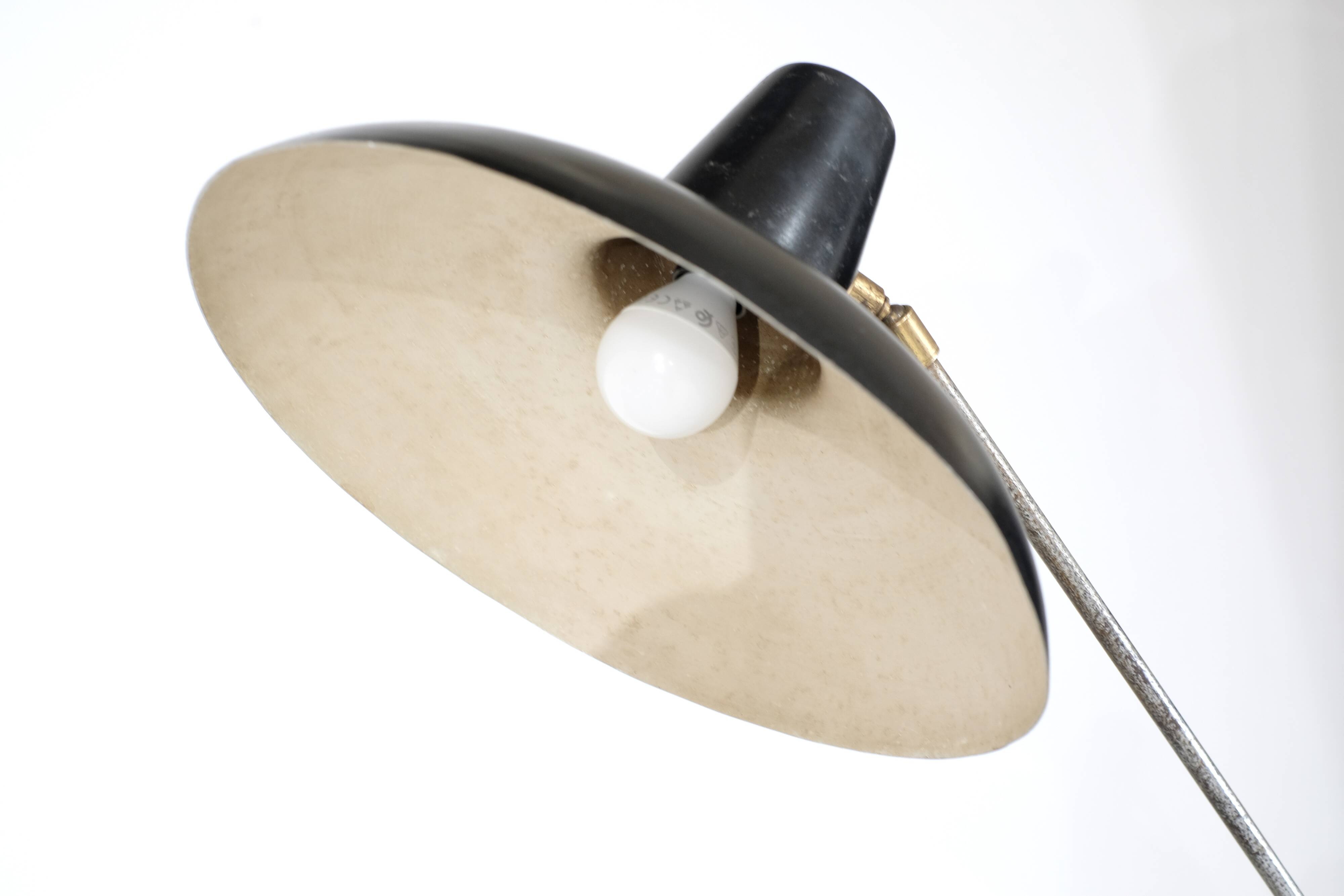 Metal and brass floor lamp, France - 1950s