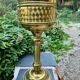 Large brass lion baroque planter on stand