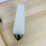 Double gold metal wall lamp and glass tulips, 1950s