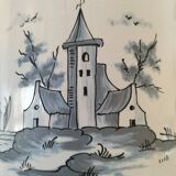 Stoneware storage jar with blue decoration – La Chapelle des Pots