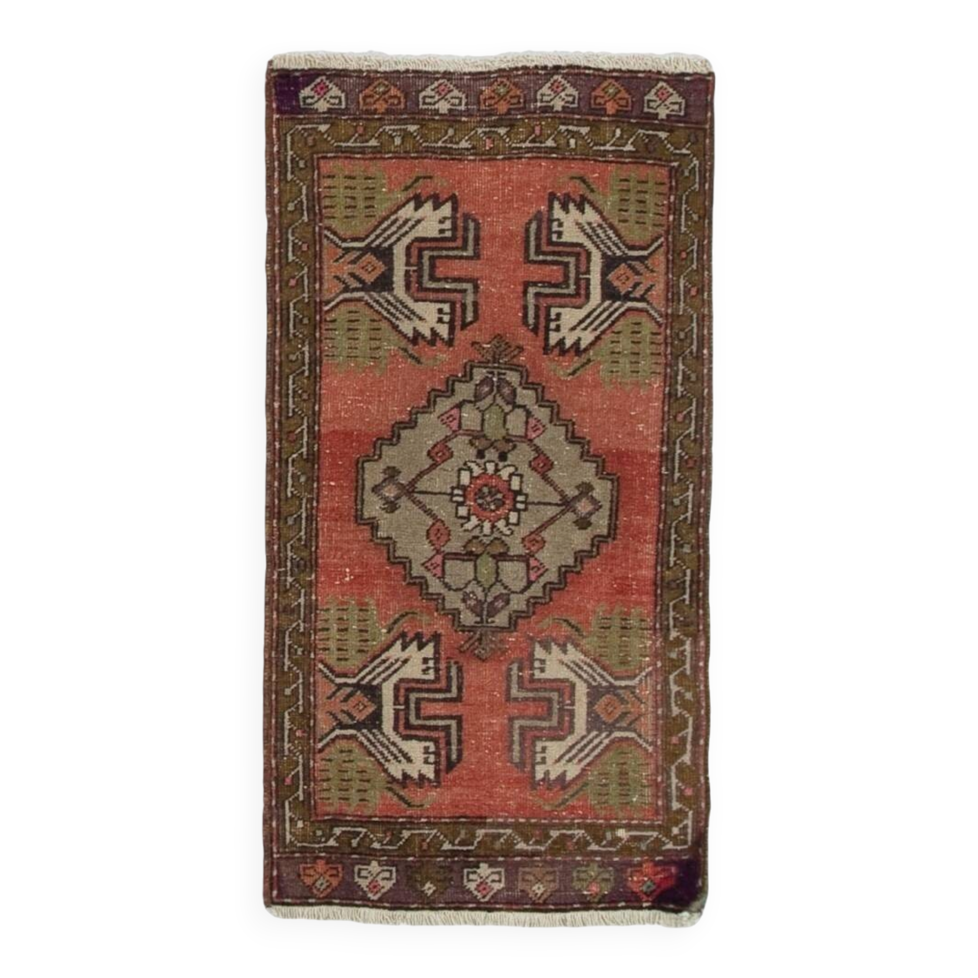 Vintage Small Rug. Handmade Door Mat. Turkish Seat Cover. Entryway Mat. Kitchen Rug