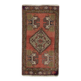 Vintage Small Rug. Handmade Door Mat. Turkish Seat Cover. Entryway Mat. Kitchen Rug