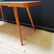 Wooden coffee table, children's desk glass top, interier praha, 1960, Czechoslovakia