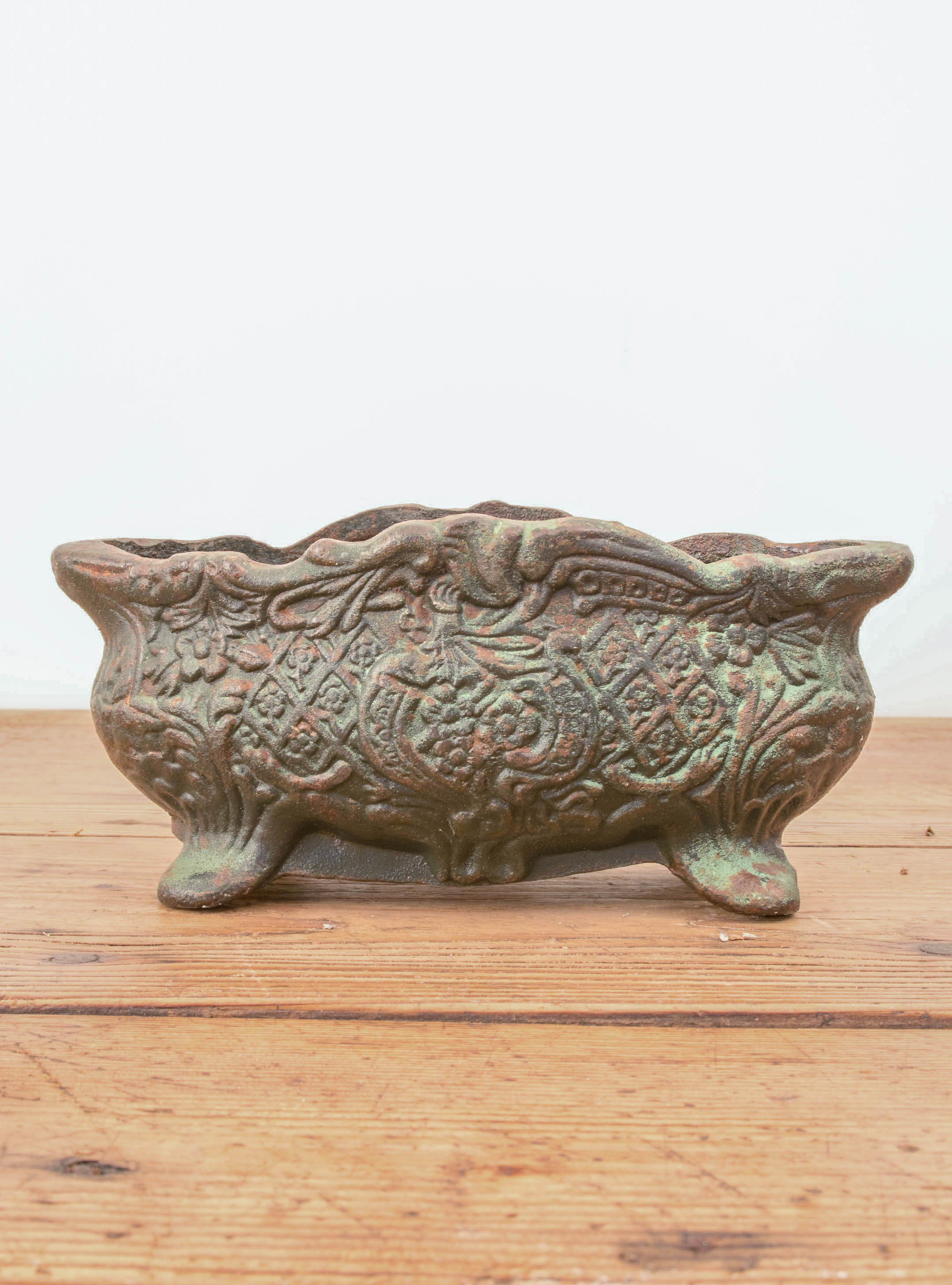 Set of Two Antique Cast Iron Flower Pots