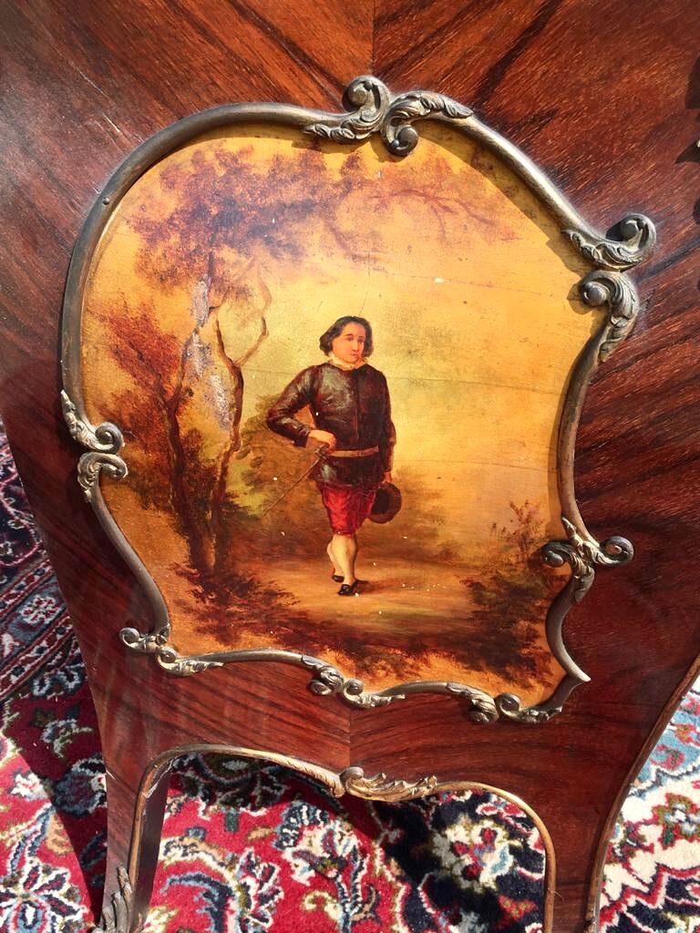 Display Case in Marquetry & Martin Varnish Napoleon III Louis XV Style