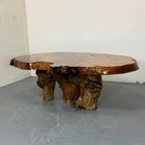Mid-Century Brutalist Wabi Sabi Organic Natural Burl Wood Coffee Table
