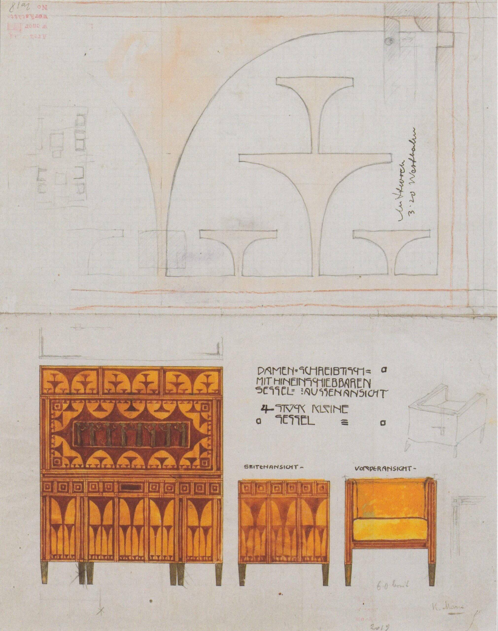 Wall shelf by Koloman Moser for Wiener Werkstätte
