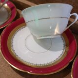 Set of 8 cups with porcelain saucers from Sologne The Archbishop