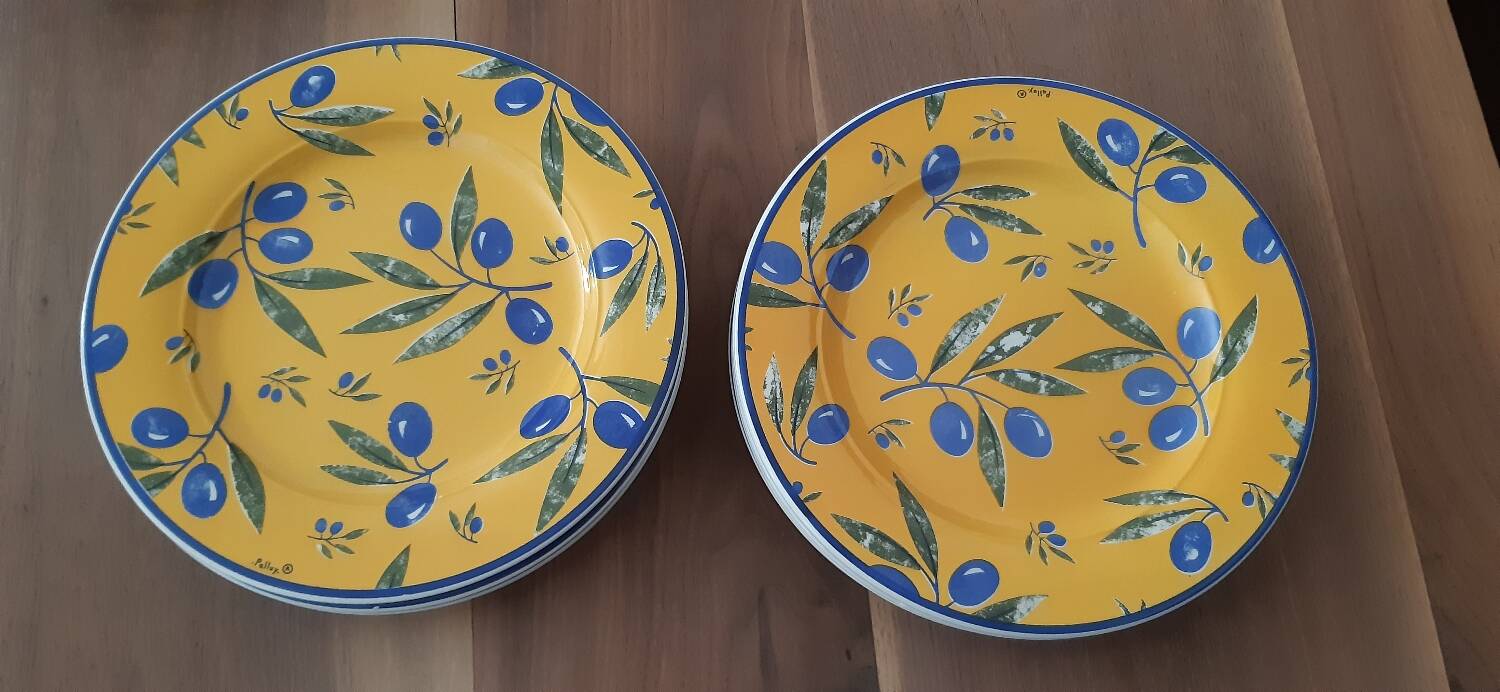 Hotesse line soup plates, Palluy faience