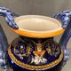 Vase on pedestal with handles in earthenware Gien Italian Renaissance decoration