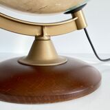 Globe earth luminous italy vintage wood