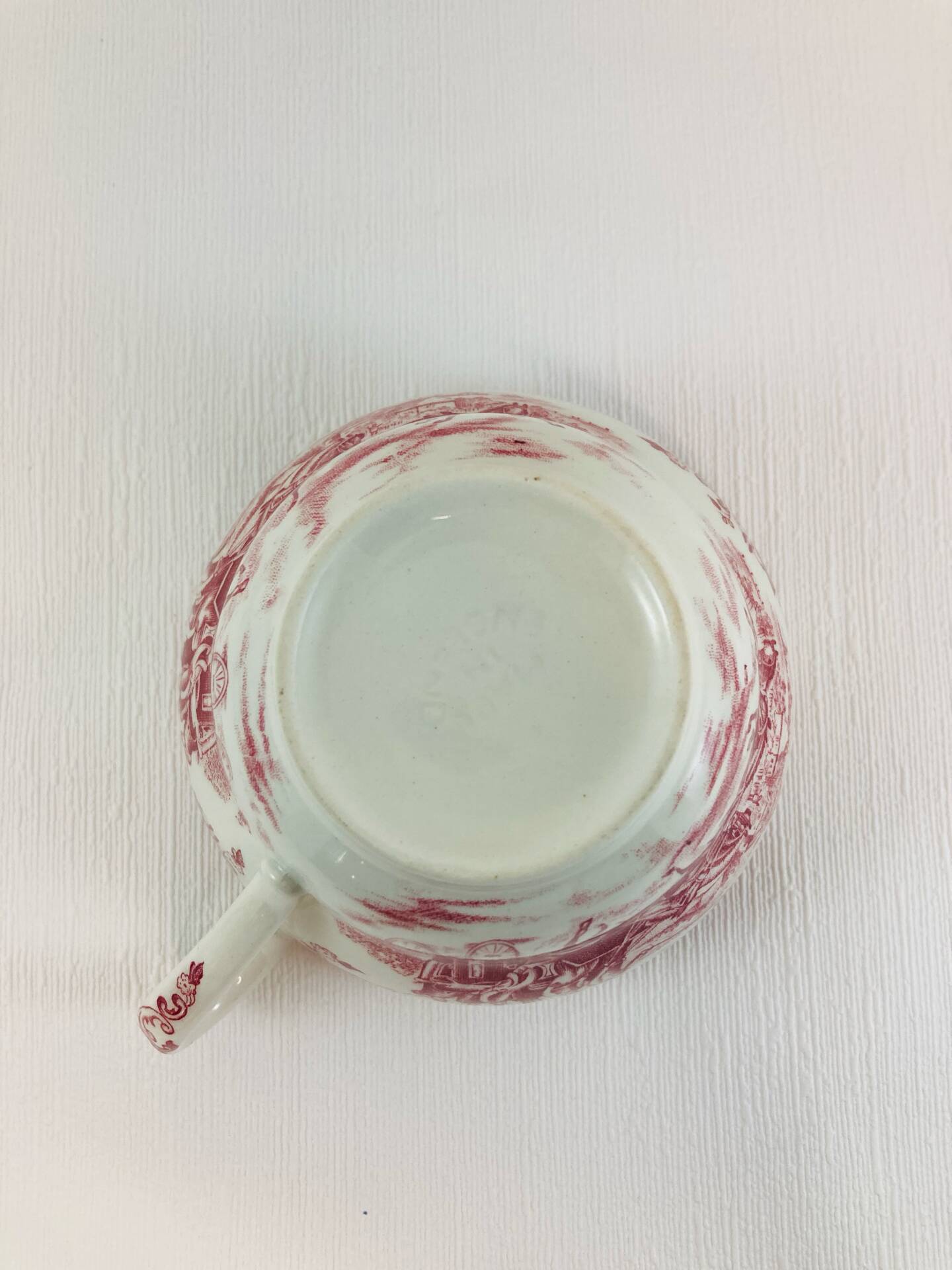 Breakfast Cup and Saucer Coaching Scenes Red by Johnson Bros