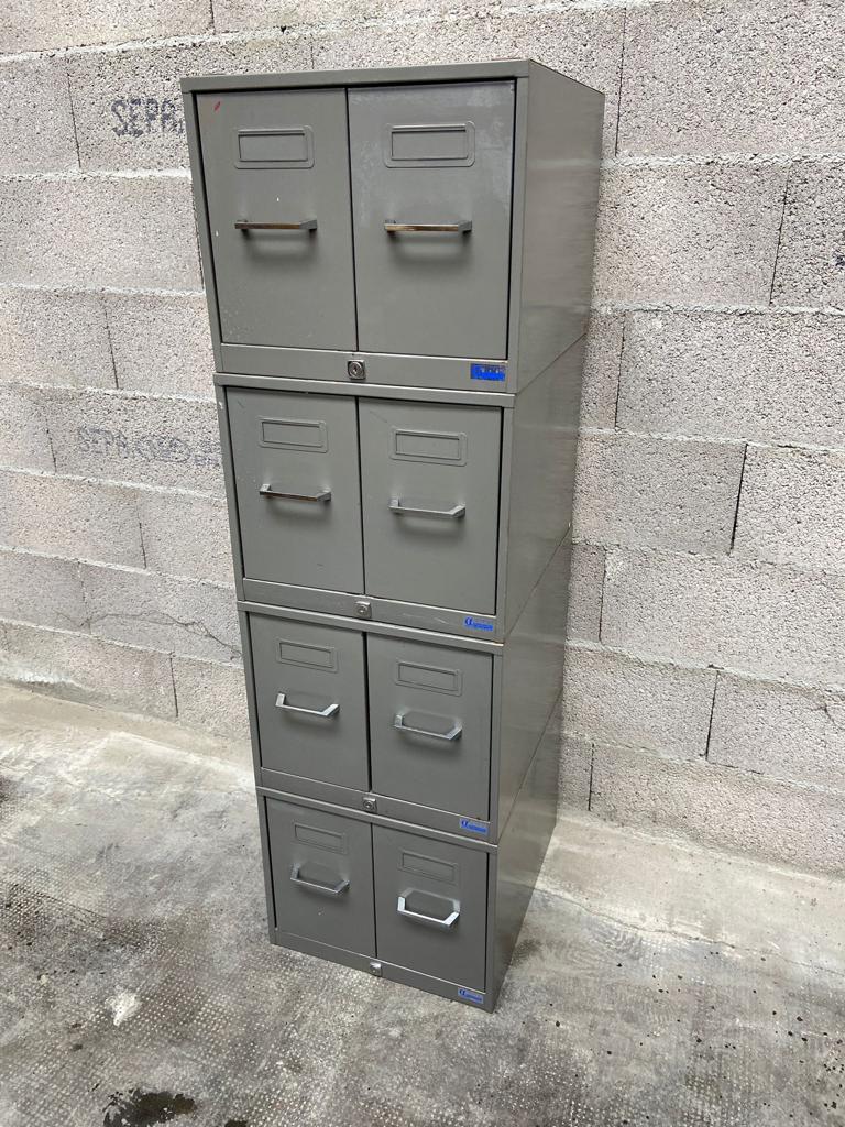 Trade furniture Modular Archiving cabinet 8 drawers metal filing cabinet Industrial 1960s