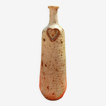 Bouteille vase en grès pyrité, moucheté, 1970