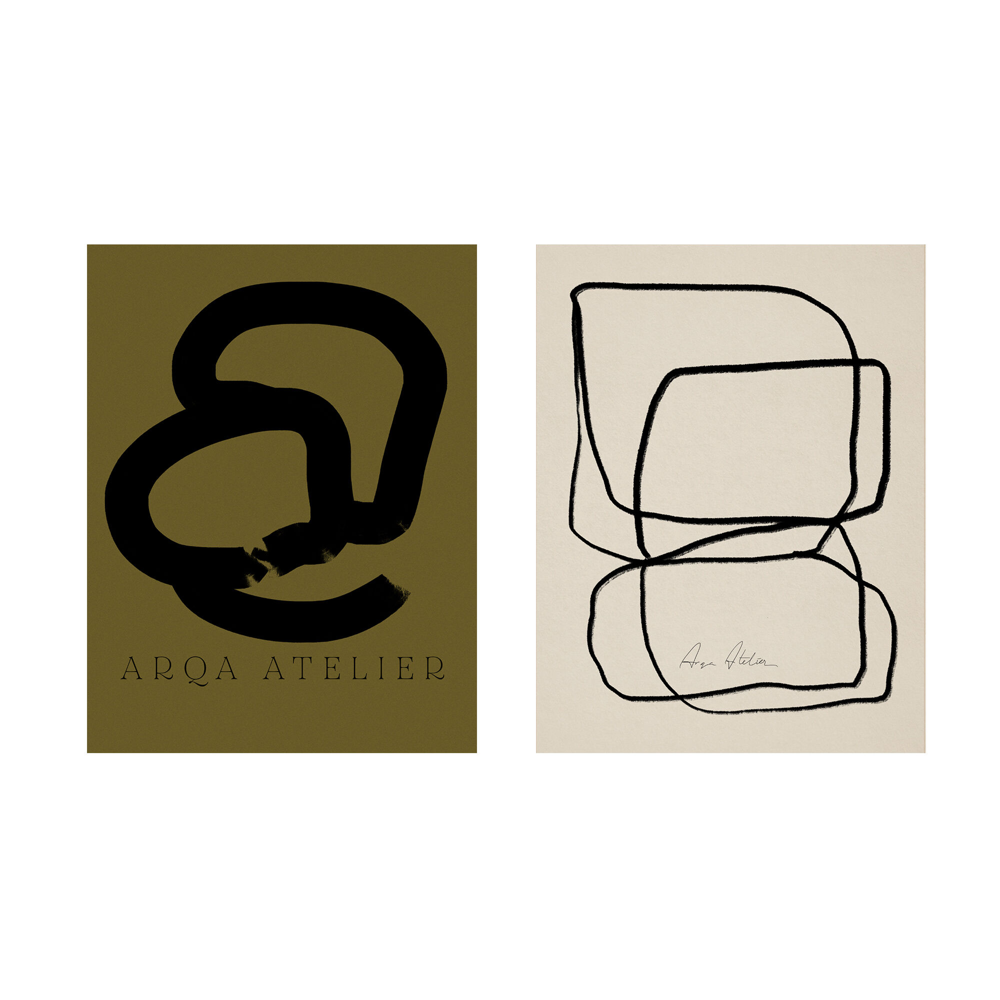 Pair of giclee prints, abstract wall art set of two, 50x70cm