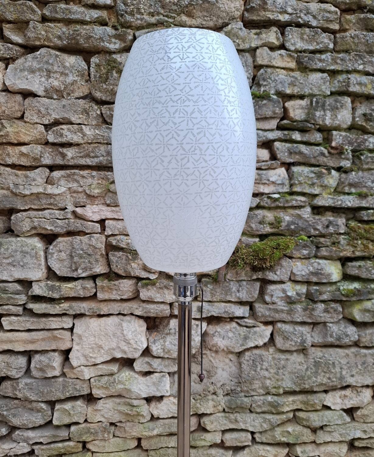 Chrome and brass floor lamp