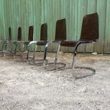 Chairs in plexiglas with chrome metal base