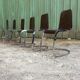 Chairs in plexiglas with chrome metal base