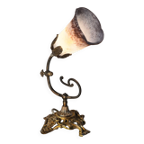bronze lamp napoleon style lll 4 kg 36x27 cm tulip type muller unsigned