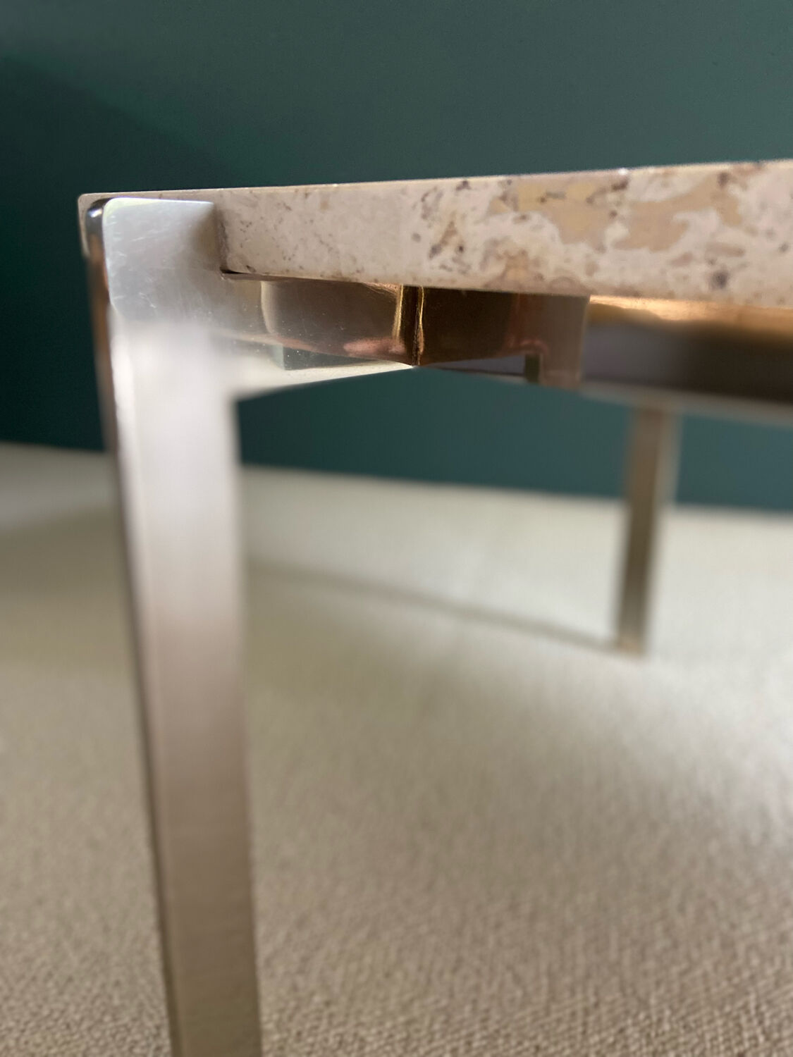 1970 rectangular travertine coffee table