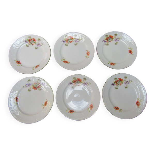 6 assiettes à dessert st amand nord hamage - terre de fer