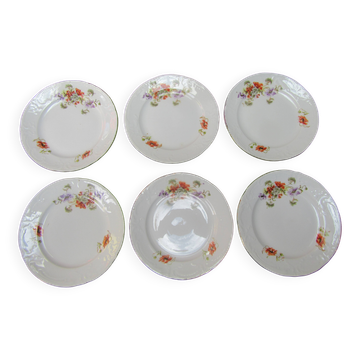 6 dessert plates st amand nord hamage - terre de fer