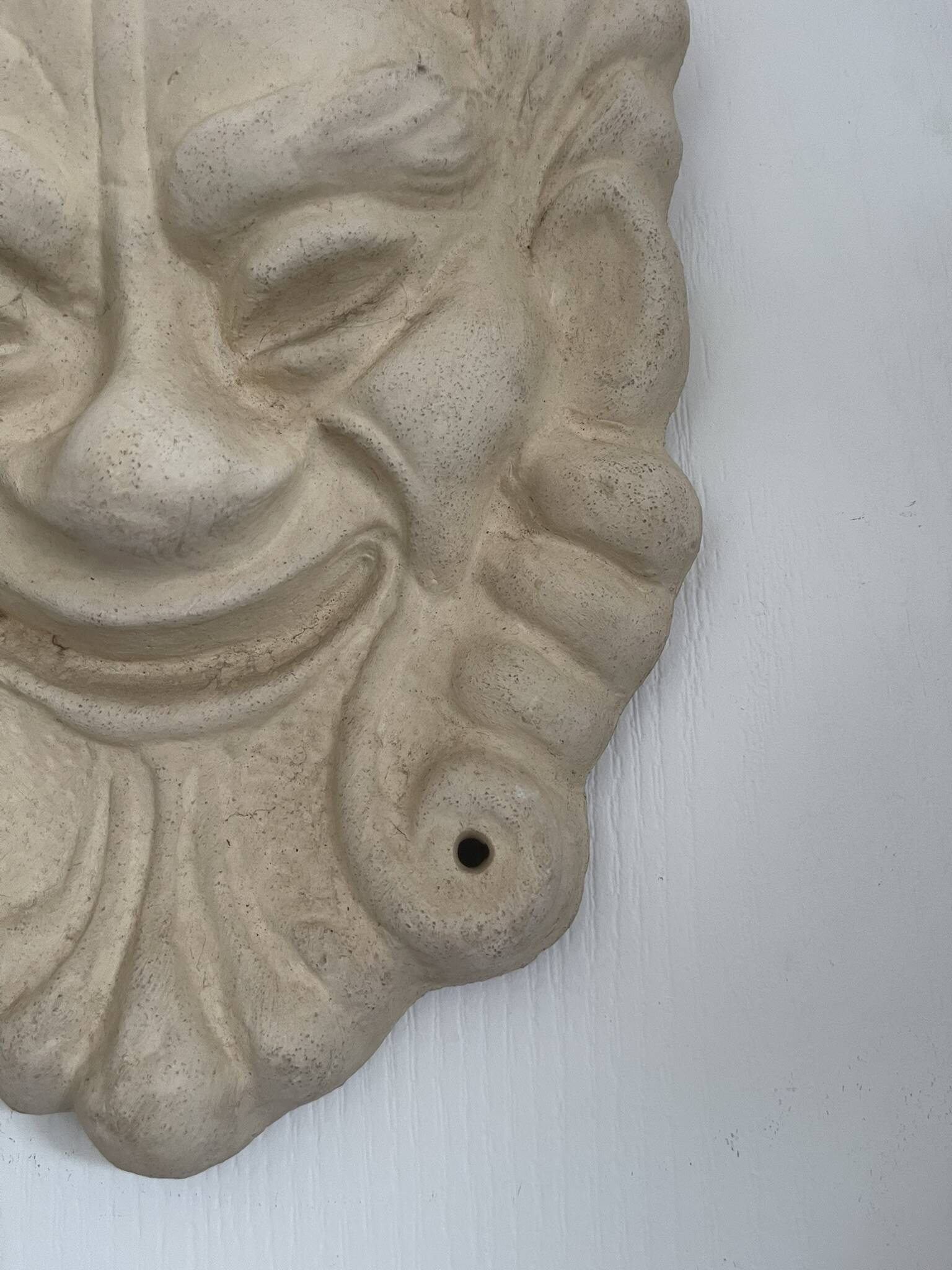 Ancient Rare Head Face Mascaron Satyr Mask Pottery Bavent France Clay
