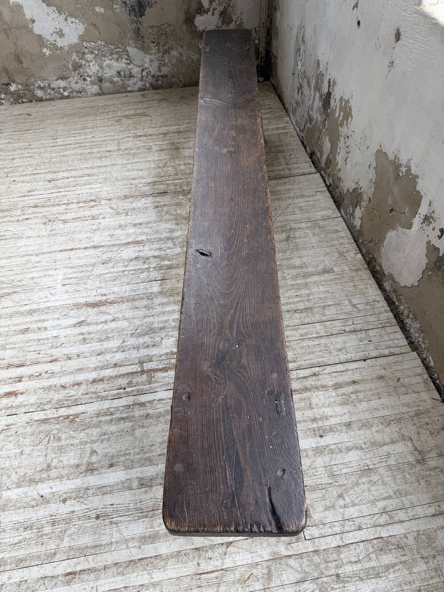 Dark patinated 1900 bench 220cm
