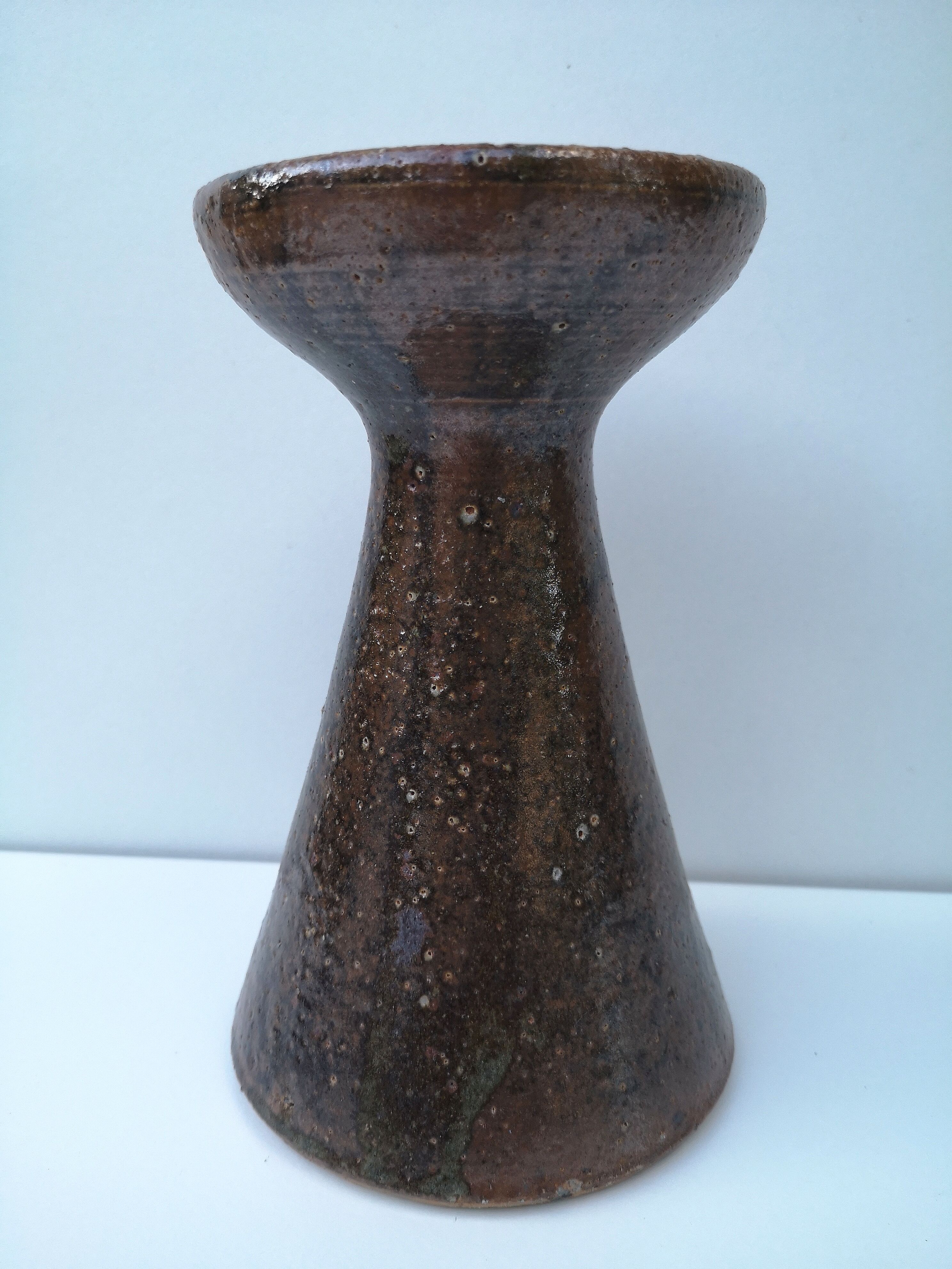 Vintage vase in pyrity sandstone, signed