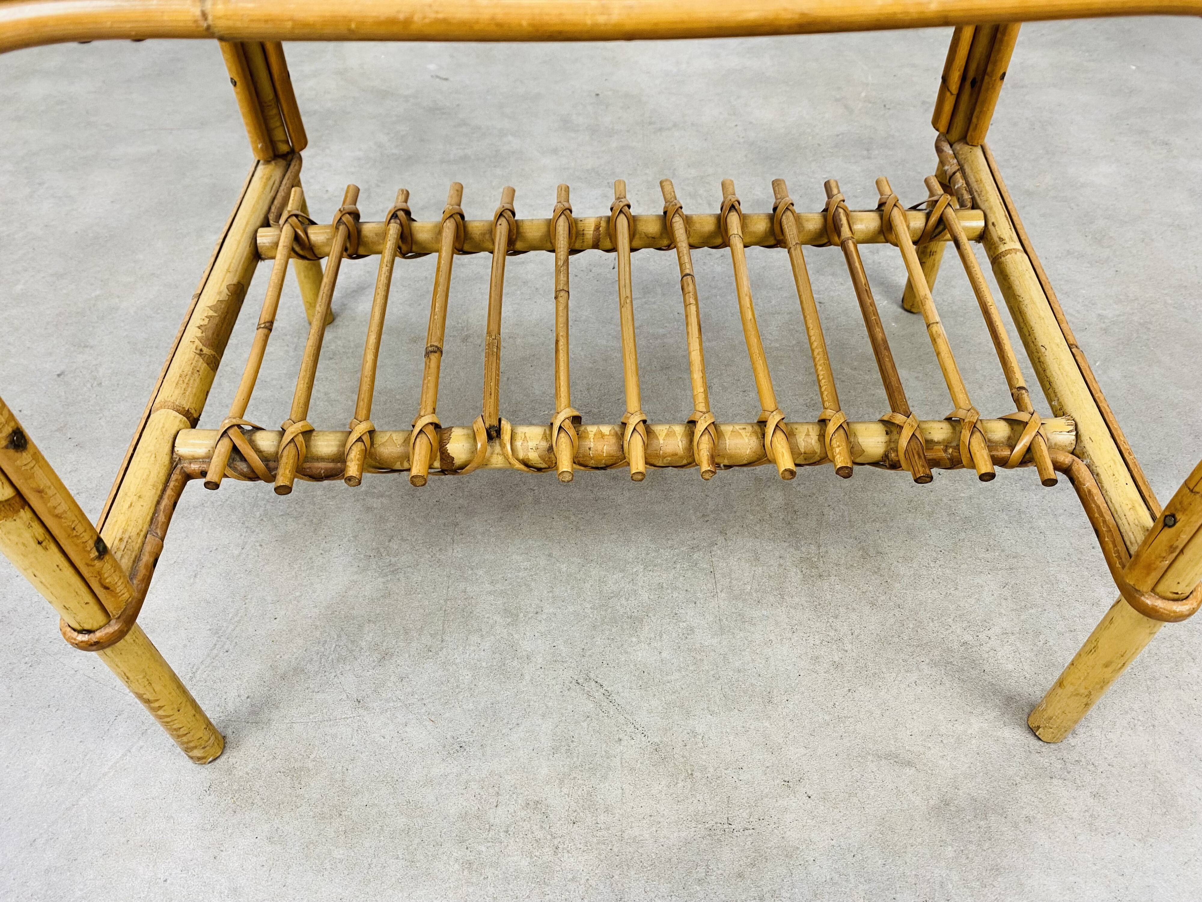 Vintage rattan bedside 60s