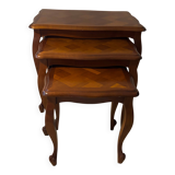 Nest of tables in cherry wood, Louis XV style