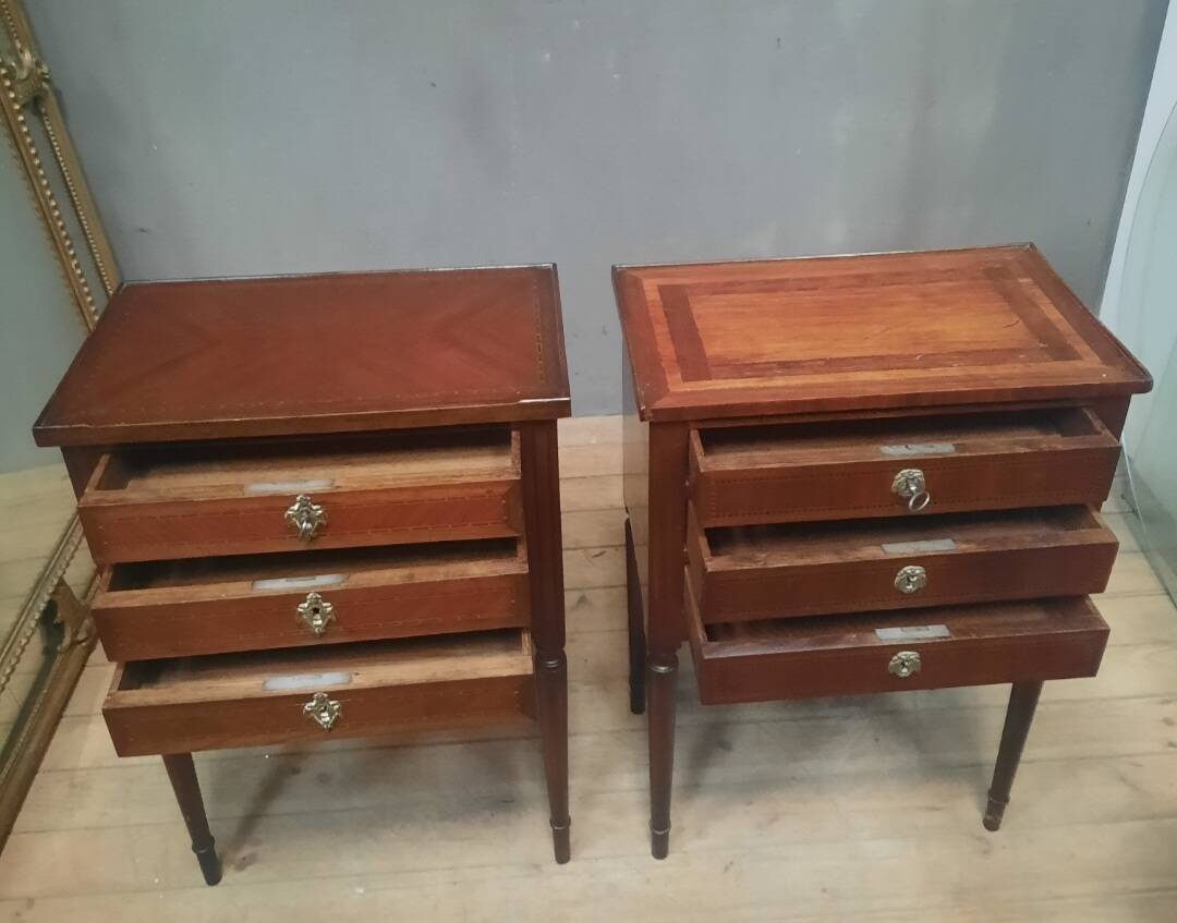 Louis XVI style bedside table from the nineteenth century.